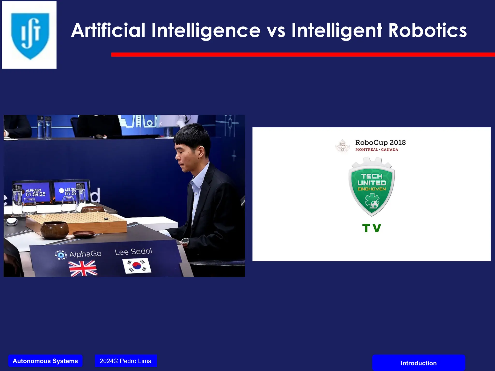 Autonomous Systems 2024© Pedro Lima Introduction
Artificial Intelligence vs Intelligent Robotics
 
