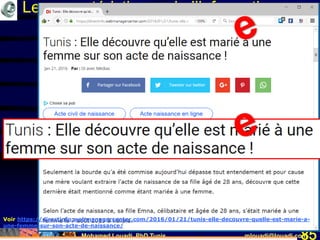 Mohamed Louadi, PhD Tunis mlouadi@louadi.com85
Les caractéristiques de l’information
Voir https://directinfo.webmanagercenter.com/2016/01/21/tunis-elle-decouvre-quelle-est-marie-a-
une-femme-sur-son-acte-de-naissance/
 