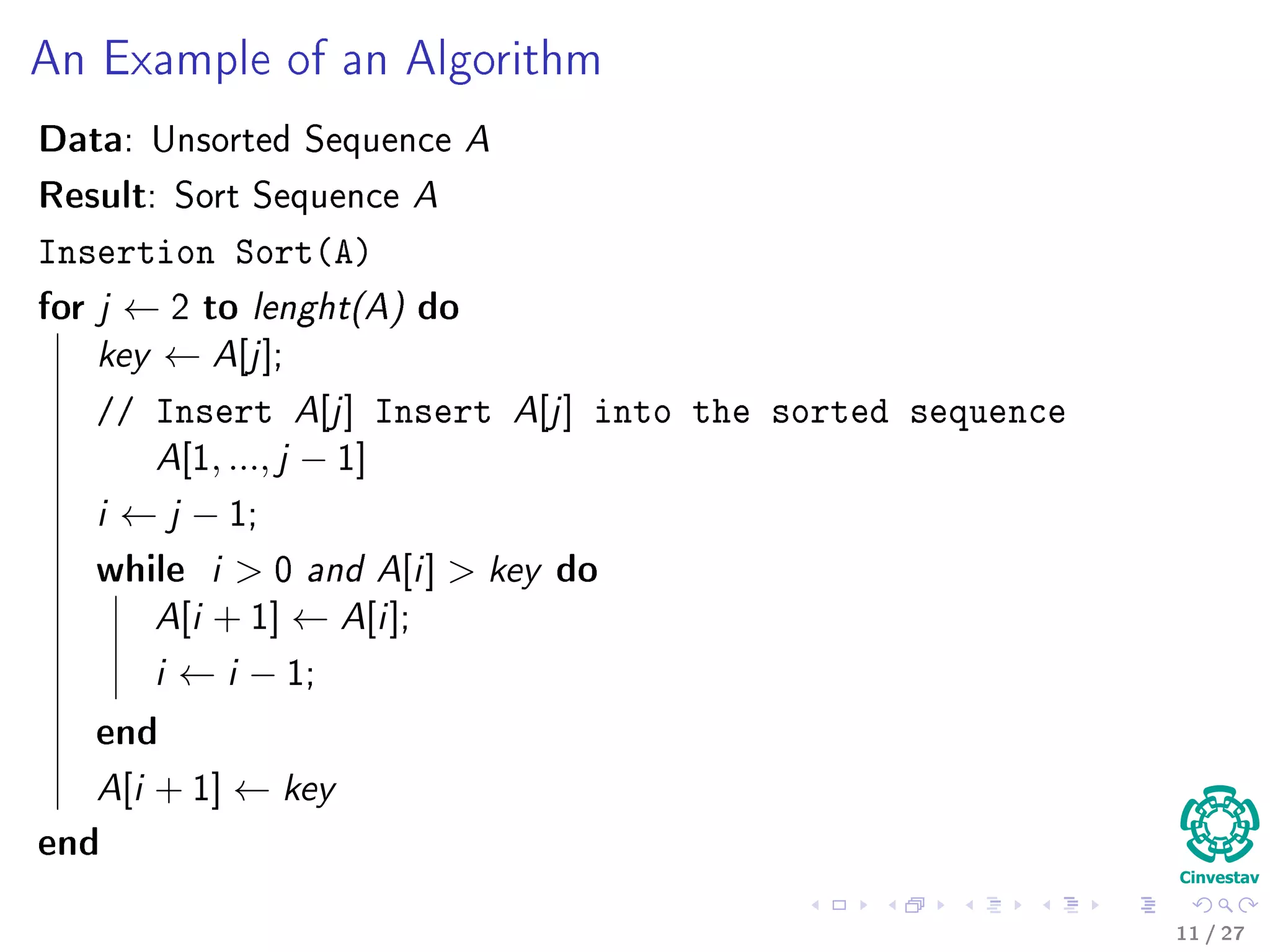 Example: Fibonacci
Fibonacci rule
Fn =



Fn−1 + Fn−2 if n > 1
1 if n = 1
0 if n = 0
Time Complexity
1 Naive version using directly the recursion - exponential time.
2 A more elegant version - linear time.
9 / 36
 