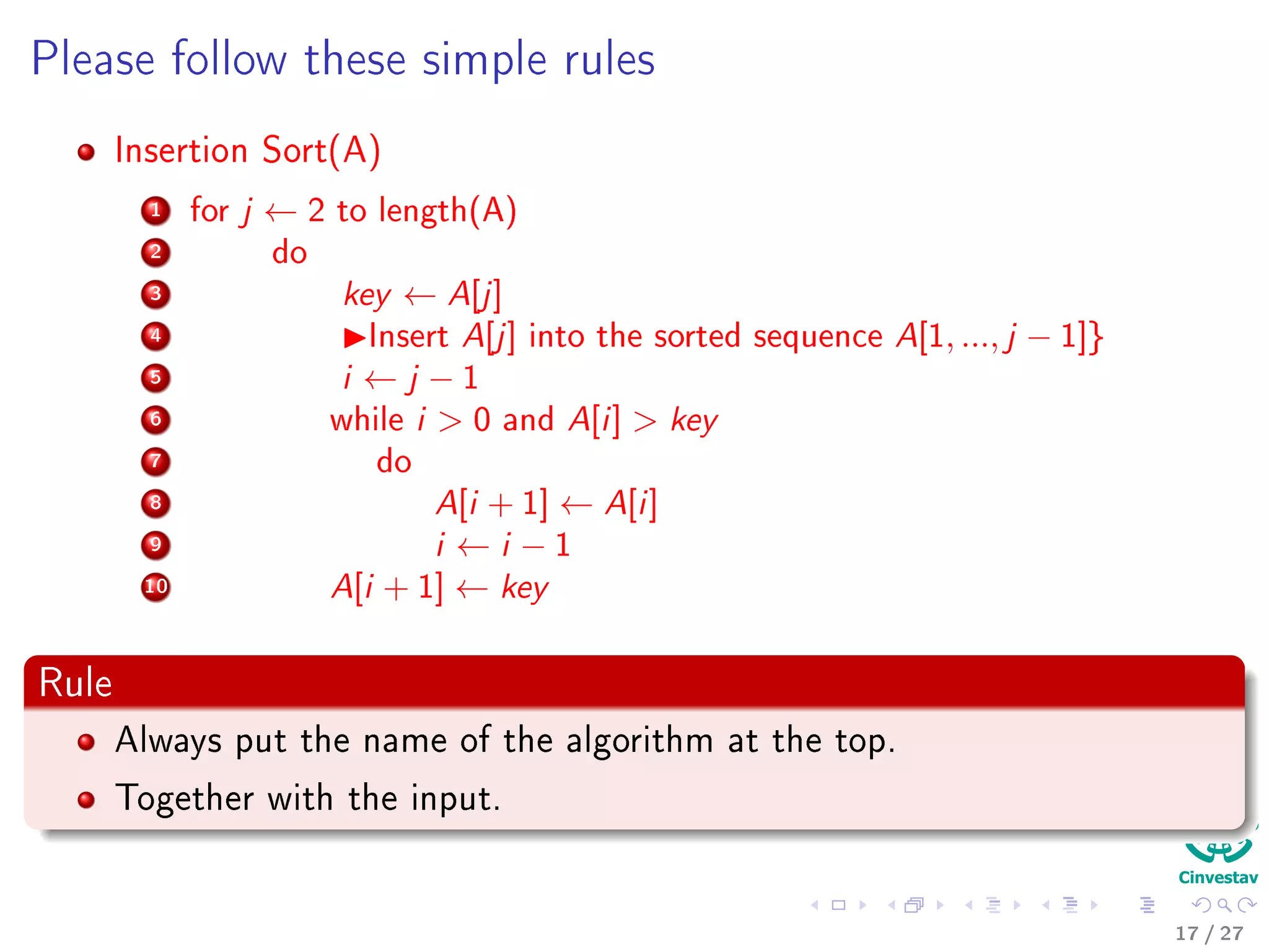 What will you learn in this class?
1 Growth Functions
2 Solving
Recursions
3 Probabilistic
Analysis
4 Sorting
5 Median and
Order Statistics
6 Review of Basic
Data Structures
7 Advanced Data
Structures
8 Advanced
Techniques
Sorting Thecniques
Heapsort.
Quicksort.
Sorting in linear time.
18 / 36
 