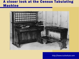 A closer look at the Census Tabulating Machine http://www.tusharkute.com 
