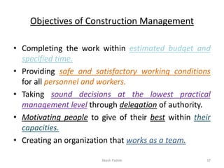01 Introduction to Construction Management | PDF
