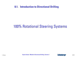 8.1. Introduction to Directional Drilling
28/39Quartz School. Module 8: Directional Drilling / Section 1C. Alvarez
100% Rotational Steering Systems
 