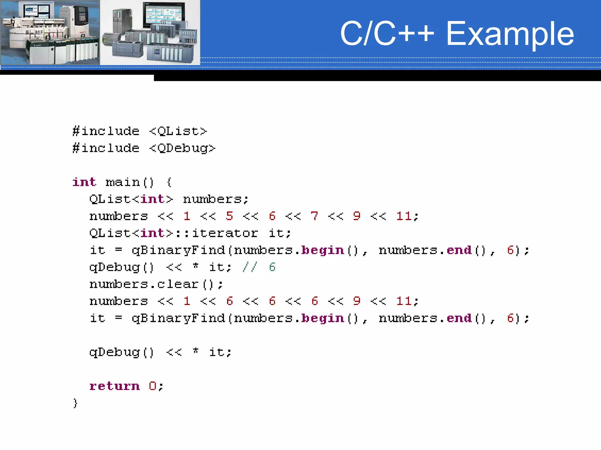 C/C++ Example
 
