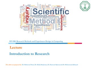 Research methods course - Introduction research | PPTX
