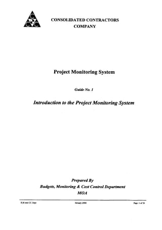 01 introduction to the project monitoring system