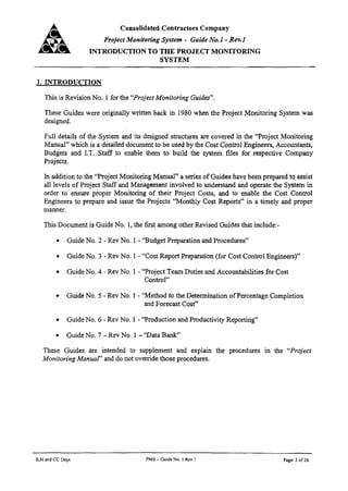 01 introduction to the project monitoring system | PDF