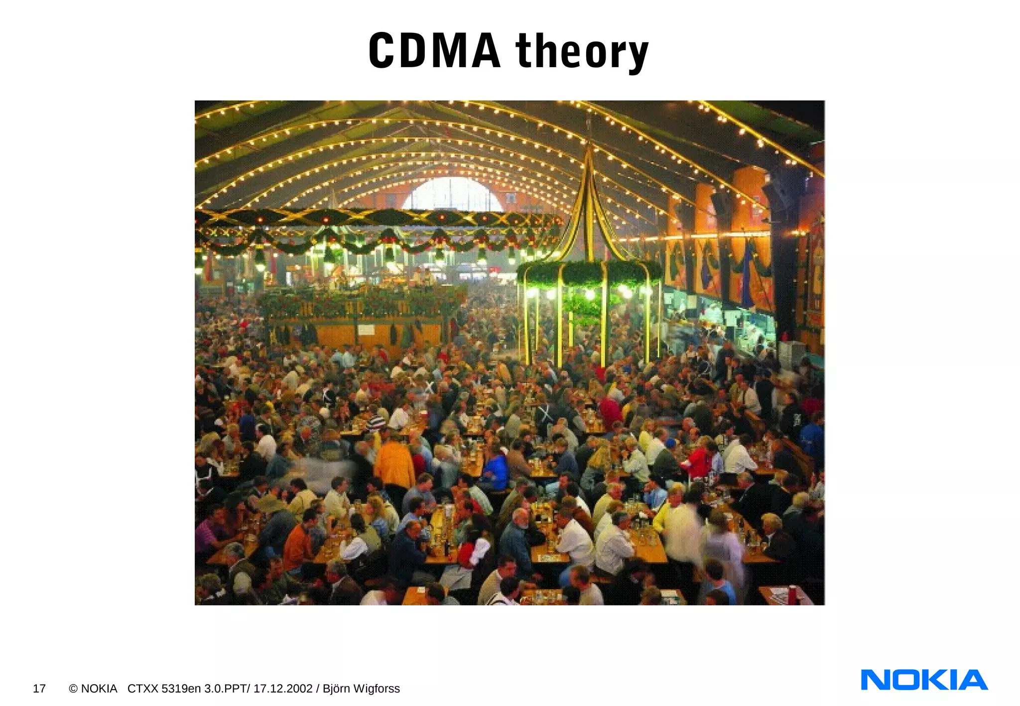 17 © NOKIA CTXX 5319en 3.0.PPT/ 17.12.2002 / Björn Wigforss
CDMA theory
 