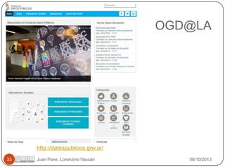 OGD@LA

http://datospublicos.gov.ar/
33

Juan Pane, Lorenzino Vaccari

08/10/2013

 