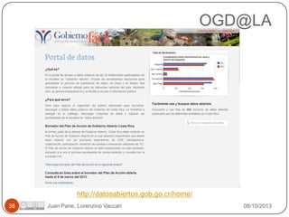 OGD@LA

http://datosabiertos.gob.go.cr/home/
38

Juan Pane, Lorenzino Vaccari

08/10/2013

 