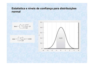 EstatEstatíística e nstica e nííveis de confianveis de confiançça para distribuia para distribuiççõesões
normalnormal
 