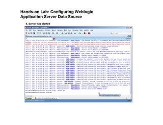 Hands-on Lab: Configuring Weblogic
Application Server Data Source
5. Server has started
 