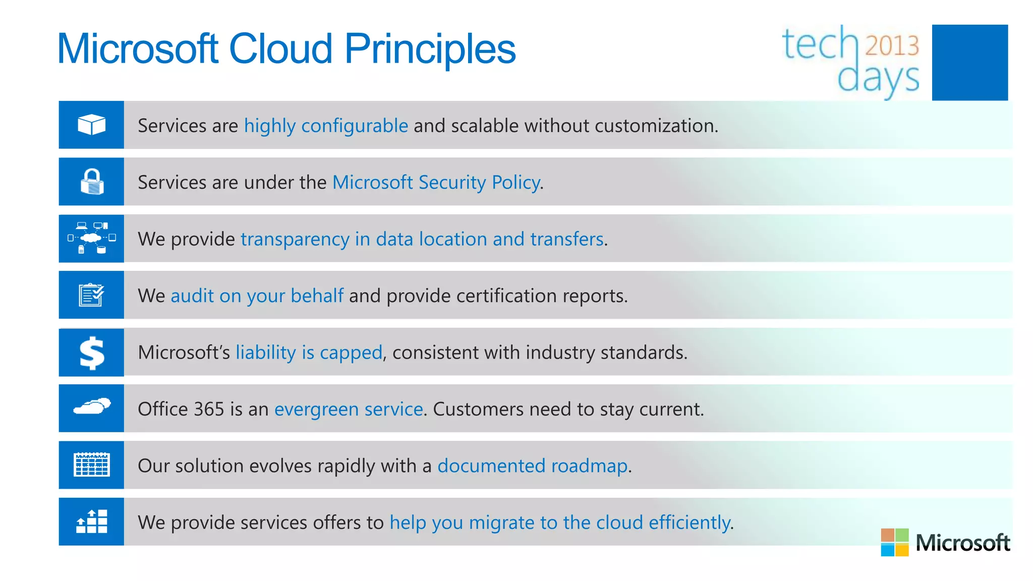 Microsoft Cloud Principles
 