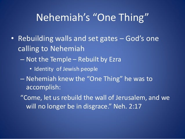 01 january 25 2015 nehemiah 6 staying focused on the one thing