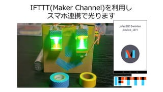 IFTTT(Maker Channel)を利用し
スマホ連携で光ります
 