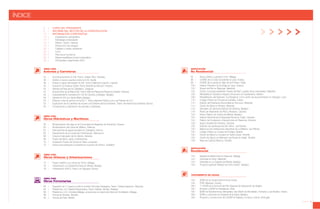 05Anuario 07
6 I CARTA DEL PRESIDENTE
8 I INFORME DEL SECTOR DE LA CONSTRUCCIÓN
12 I INFORMACIÓN CORPORATIVA
13 I Implantación geográfica
14 I Estrategia empresarial
16 I Misión, Visión, Valores
18 I Prevención de riesgos
20 I Calidad y medio ambiente
22 I I+D+i
24 I Recursos humanos
26 I Responsabilidad social corporativa
28 I Principales magnitudes 2007
ÍNDICE
34 I Acondicionamiento A-348. Tramo: Cádiar-Yátor. Granada.
36 I Derribo y nuevos puentes sobre la A-49. Sevilla
38 I Enlace y mejora del trazado N-232. Tramo Calahorra-Logroño. Logroño.
40 I Autovía A-22 Huesca-Lérida. Tramo Variante de Monzón. Huesca.
42 I Variante de Ejea de los Caballeros. Zaragoza.
44 I Autovía Ruta de la Plata A-66. Tramo Villar de Plasencia-Plasencia (Oeste). Cáceres.
46 I Desdoblamiento Carretera EX-100 de Cáceres a Badajoz. Badajoz.
48 I Variante N-432 por Santa Marta. Badajoz.
50 I Enlaces y vías de servicio en la GC-1. Tramo Agüimes-Santa Lucía. Las Palmas de G.C.
52 I Duplicación de la Carretera de acceso a la Dársena de Escombreras. Tramo: Alumbres-Escombreras. Murcia.
54 I Conservación y explotación de autovías y carreteras.
OBRA CIVIL
Autovías y Carreteras
58 I Modernización del riego en la Comunidad de Regantes de Tramaced. Huesca
60 I Modernización del Canal de Villalaco. Palencia.
62 I Interceptores de aguas pluviales en Cartagena. Murcia.
64 I Saneamiento de la ciudad de Chefchaouen. Marruecos.
66 I Colector-interceptor del río Aboño. Asturias.
68 I Puerto del Morro Jable. Fuerteventura.
70 I Ampliación Puerto de Órzola en Haria. Lanzarote.
72 I Nueva zona pesquera e industrial en el puerto de Vinaroz. Castellón.
OBRA CIVIL
Obras Hidráulicas y Maritimas
74 I Paseo marítimo Los Llanos de Torrox. Málaga.
76 I Urbanización La Calzada Romana en Mérida. Badajoz.
78 I Urbanización AUR-2, Fase II, en Alguazas. Murcia.
OBRA CIVIL
Obras Urbanas y Urbanizaciones
94 I Nuevo Edificio Judicial en Coín. Málaga.
96 I CHARE de la Costa Occidental en Lepe. Huelva.
98 I CHARE de la Janda en Vejer de la Frontera. Cádiz.
100 I Instituto Pirenaico de Ecología en Jaca. Huesca.
102 I Museo del Pan en Mayorga. Valladolid.
104 I Centro municipal polivalente “Huerta del Rey” y aulario de la Universidad. Valladolid
106 I Rehabilitación Sanatorio Hispano Americano en Guadarrama. Madrid.
108 I Rehabilitación del Santuario “La Peregrina” como centro de documentación en Sahagún. León.
110 I Colegio Público en Chozas de Canales. Toledo.
112 I Instituto de Enseñanza Secundaria en Socovos. Albacete.
114 I Centro de Salud en Alcaraz. Albacete.
116 I Secadero de Jamones Señorío de Olivenza. Badajoz.
118 I Planta de tratamiento de RSU y lixiviados. Cáceres.
120 I Nuevo Palacio de Justicia de Mérida. Badajoz.
122 I Instituto Nacional de la Seguridad Social en Trujillo. Cáceres.
124 I Palacio de Congresos y Exposiciones en Plasencia. Cáceres.
126 I Nuevo Hospital de Cáceres. Cáceres.
128 I Estación de autobuses de San Telmo. Las Palmas.
130 I Mejora en las instalaciones deportivas de La Ballena. Las Palmas.
132 I Colegio Público en Cubas de la Sagra. Madrid.
134 I Centro de Salud La Corujera en Santa Úrsula. Tenerife.
136 I Centro de Salud Los Menores-Las Rosas en Adeje. Tenerife.
138 I Nave de Cultivos Marinos. Tenerife.
EDIFICACIÓN
No Residencial
140 I Residencia Bahía Golf en Estepona. Málaga.
142 I Viviendas en Ariza. Valladolid.
144 I Viviendas en La Calzada de Mérida. Badajoz.
146 I Proyecto especial “Mirador de Cerro Gordo”. Badajoz.
EDIFICACIÓN
Residencial
156 I EDAR de la Ciudad Autónoma de Ceuta.
158 I ETAP Aljaraque. Huelva.
160 I 11 EDAR en la Zona 09 del Plan Especial de Depuración de Aragón.
162 I Emisario y EDAR en Piedralaves. Ávila.
164 I EDAR de Navahermosa, Menasalba, San Martín de Montalbán, Hontanar y Las Navillas. Toledo.
166 I EDAR y colectores en Fregenal de la Sierra. Badajoz.
168 I Proyecto y construcción de 9 EDAR en Maxial y comarca. Lisboa. (Portugal).
TRATAMIENTO DE AGUAS
OBRA CIVIL
Obras Ferroviarias
82 I Supresión de 11 pasos a nivel en la línea Chinchilla-Cartagena. Tramo: Tobarra-Agramón. Albacete.
84 I Plataforma L.A.V. Madrid-Extremadura. Tramo: Mérida- Montijo. Badajoz.
86 I Plataforma L.A.V. Córdoba-Málaga: actuaciones en desmonte Sierra el Humilladero. Málaga.
88 I Tranvía de Alicante. Alicante.
90 I Tranvía de Parla. Madrid.
 