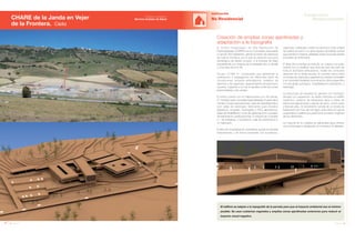 98 Anuario 07
CHARE de la Janda en Vejer
de la Frontera. Cádiz
EDIFICACIÓN
No Residencial
99Anuario 07
Conductas
Responsables
Entidad contratante:
Servicio Andaluz de Salud
El Centro Hospitalario de Alta Resolución de
Especialidades (CHARE) se ha concebido para asistir
a casi 65.000 habitantes, siendo el centro de referencia
de toda la comarca, por lo que se ubica en una zona
estratégica de rápido acceso, a la entrada de Vejer
(equidistante a la mayoría de localidades de La Janda)
y a los pies de la A-48.
Ocupa 10.595 m2
construidos que garantizan la
ordenación y segregación de diferentes tipos de
circulaciones, accesos ambulatorios, rodados, de
servicios y de urgencias, aparcamientos de personal y
usuarios, logrando a su vez el equilibro entre las zonas
pavimentadas y las verdes.
El centro cuenta con 24 habitaciones con 48 camas,
21 módulos para consultas especializadas (5 para salud
mental y 6 para exploraciones), área de radiodiagnóstico
(con salas de radiología, telemando para estudios
digestivos, ecógrafo, mamógrafo y TAC), laboratorios,
áreas de rehabilitación, zona de urgencias (con 2 puestos
de reanimación cardiopulmonar, 4 módulos de consultas
y 1 de pediatría), 2 quirófanos, sala de reanimación y
un helipuerto.
El área de hospitalización polivalente queda conectada
internamente y de forma inmediata con quirófanos,
El edificio se adapta a la topografía de la parcela para que el impacto ambiental sea el mínimo
posible. Se usan cubiertas vegetales y amplias zonas ajardinadas exteriores para reducir el
impacto visual negativo.
Creación de amplias zonas ajardinadas y
adaptación a la topografía
urgencias, radiología y todos los servicios. Esta unidad
se ordena en torno a un gran espacio de trabajo central
que permite la máxima visibilidad sobre los boxes desde
el puesto de enfermería.
El área de consultas se trata de un cuerpo con patio
central con un vestíbulo que sirve de nexo de unión de
toda la actividad ambulatoria. Todas las consultas
disponen de un doble acceso. El corredor clínico nace
en el área de urgencias y garantiza la conexión inmediata
y en horizontal mediante comunicación clínica específica
con las áreas quirúrgica, hospitalización polivalente, y
radiología.
La estructura se resuelve en general con hormigón
armado con separación de áreas interiores en ladrillo
cerámico, sistema de tabiquería seca a base de
estructura galvanizada y placas de yeso, cartón-yeso
y fibra de yeso. El cerramiento consta de un zócalo de
basamento de muro de hormigón visto sobre el cual se
suspende la madera que potencia la condición orgánica
de los elementos.
La mayoría de la cubierta es ajardinada para ofrecer
una continuidad e integración en el terreno sin alterarlo.
 