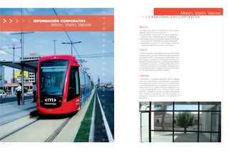 16 Anuario 07
CONDUCTASRESPONSABLES
INFORMACIÓN CORPORATIVA
Misión, Visión, Valores
17Anuario 07
La finalidad de JOCA es consolidarse como empresa
referente del sector de la construcción:
• Aumentando su proyección de forma planificada y
ordenada, bajo criterios de eficacia y rentabilidad.
• Optimizando procesos productivos y de gestión de calidad
e incorporando metodologías de mejora permanente.
• Respetando el entorno y con el objetivo último de
superar las exigencias de todos sus clientes.
Misión
JOCA se proyecta como referente internacional en todas
las áreas en las que opera, desde la solidez y la fortaleza
del GRUPO KATRY, cuya excelencia empresarial, fruto
de la eficacia y la eficiencia en los sistemas productivos
financieros, está al servicio de un equipo profesionalizado
y altamente cualificado. La Responsabilidad Social
Corporativa, eje básico en su gestión, garantiza obras
con la máxima calidad y exigencia técnica, para cumplir
con las expectativas de nuestros clientes.
Visión
La innovación, como piedra angular de JOCA, posibilita
una mayor productividad y competitividad y una gestión
responsable que genera confianza en los stakeholders
y que transmite de forma transparente una información
veraz y rigurosa. La solidez del Grupo, adaptándose a
su vez con flexibilidad a los continuos cambios del
mercado, posibilita un proceso de mejora permanente
que conlleva la optimización de los resultados, la
satisfacción total de los clientes y, en definitiva, la
excelencia.
Valores
Misión, Visión, Valores
INFORMACIÓN CORPORATIVA
 