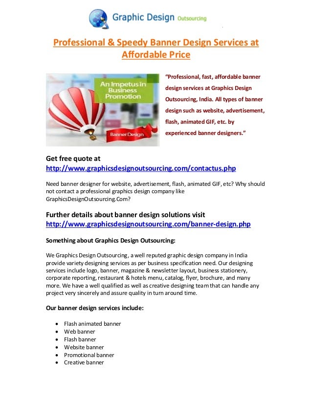 Professional Speedy Banner Design Services At Affordable Price
