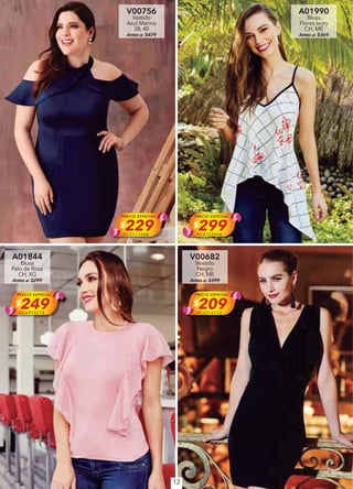 12
V00756
Vestido
Azul Marino
38, 40
Antes a: $479
PRECIO ESPECIAL
$229PC7117688
A01990
Blusa
Flores Ivory
CH, ME
Antes a: $369
PRECIO ESPECIAL
$299PC4723004
A01844
Blusa
Palo de Rosa
CH, XG
Antes a: $299
PRECIO ESPECIAL
$249PC6919273
V00682
Vestido
Negro
CH, ME
Antes a: $399
PRECIO ESPECIAL
$209PC3316172
 