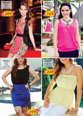 15
VD6610
Vestido
Negro
GR, XG
Antes a: $399
PRECIO ESPECIAL
$209PC6016144
AU3667
Blusa
Bugambilia
CH, ME
Antes a: $379
PRECIO ESPECIAL
$169PC8313071
VD5810
Vestido
Negro
38, 40
Antes a: $529
PRECIO ESPECIAL
$299PC8523083
AB3299
Blusa
Amarillo Pastel
ME, XG
Antes a: $299
PRECIO ESPECIAL
$249PC7019282
 