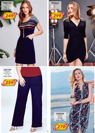 16
V00137
Vestido
Azul Marino
ME, GR
Antes a: $299
PRECIO ESPECIAL
$249PC7419294
V00663
Vestido
Negro
CH, GR
Antes a: $349
PRECIO ESPECIAL
$299PC9623027
LR5709
Pantalón
Azul Marino
32, 36
Antes a: $429
PRECIO ESPECIAL
$259PC2319933
V00044
Vestido
Negro
CH, ME
Antes a: $369
PRECIO ESPECIAL
$279PC7521562
 