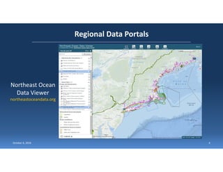 Regional Data Portals
4October 6, 2016
Northeast Ocean 
Data Viewer
northeastoceandata.org
 