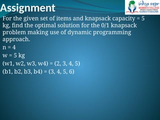 01 Knapsacktree problem for design analy | PPTX
