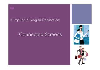 + 
> Impulse buying to Transaction: 
Connected Screens 
 