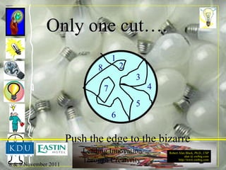 Only one cut…. 1 2 3 4 5 6 7 8 Push the edge to the bizarre 