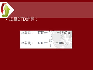 • 成品DTD計算：
 