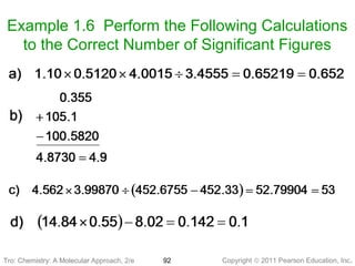 Copyright © 2011 Pearson Education, Inc.Tro: Chemistry: A Molecular 92
Example 1.6 Perform the Following Calculations
to the Correct Number of Significant Figures
Tro: Chemistry: A Molecular Approach, 2/e
 