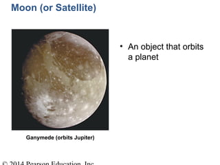 Ganymede (orbits Jupiter)
Moon (or Satellite)
• An object that orbits
a planet
 