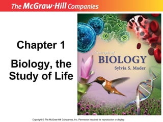 Copyright  ©  The McGraw-Hill Companies, Inc. Permission required for reproduction or display. Chapter 1 Biology, the Study of Life 