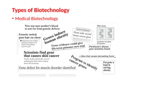 • Medical Biotechnology
Types of Biotechnology
 