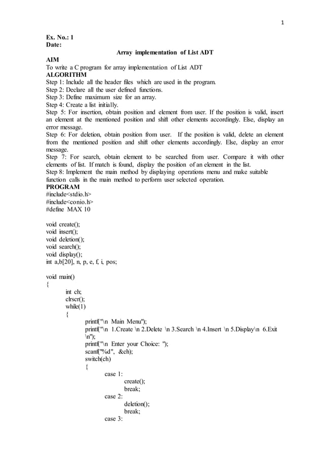 01 list using array | PDF image.