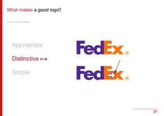 27
What makes a good logo?
Appropriate
Distinctive
Simple
 