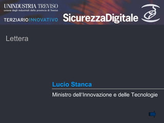 Lucio Stanca Lettera  Ministro dell‘Innovazione e delle Tecnologie 