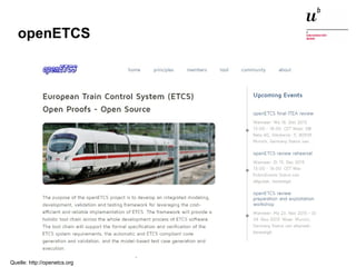 Open Source in der Unternehmenswelt28. Oktober 2015 17
openETCS
Quelle: http://openetcs.org
 