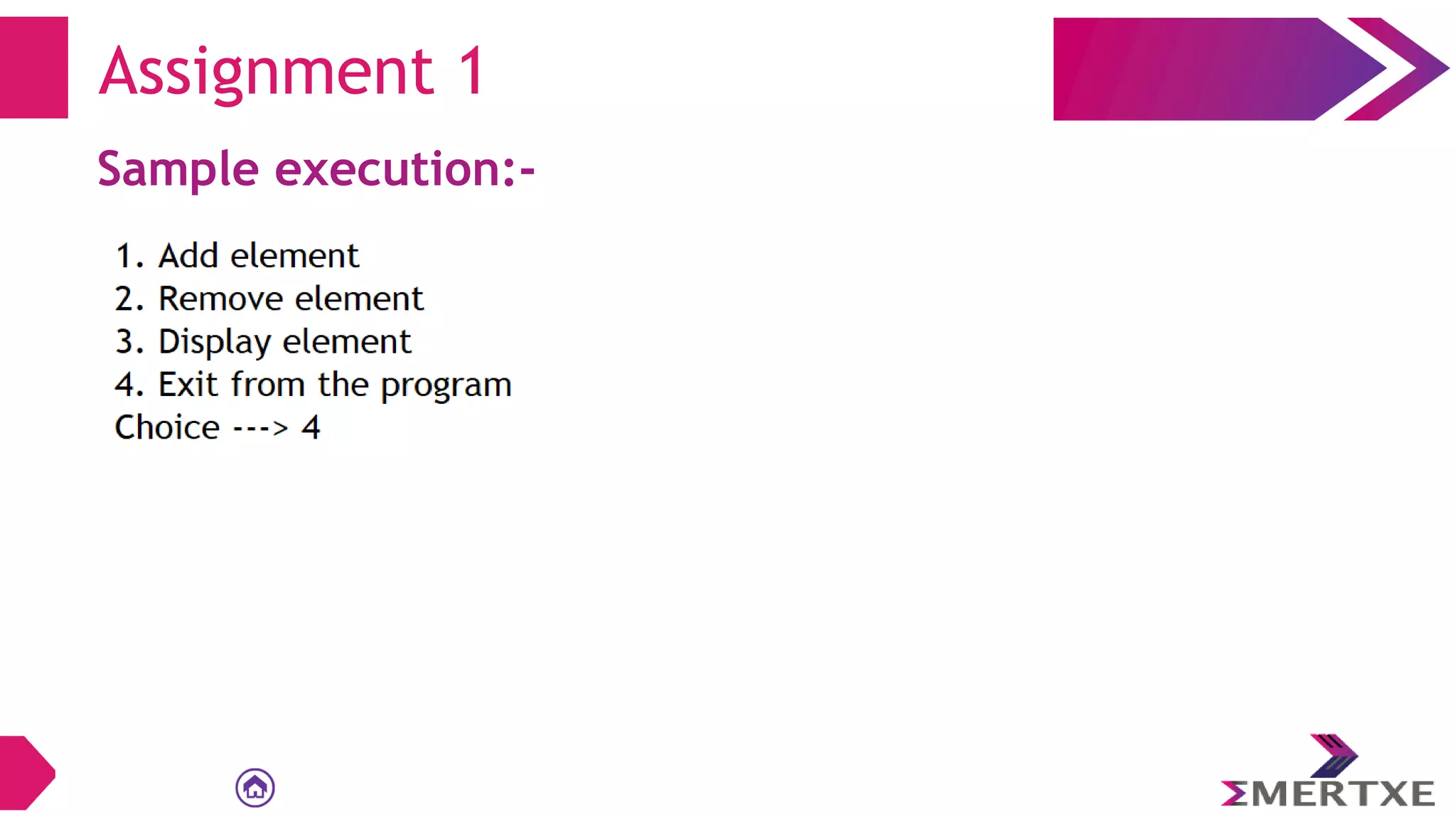 Sample execution:-
Assignment 1
 