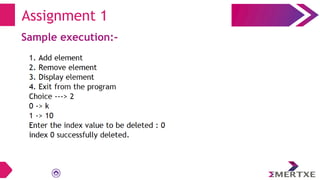 Sample execution:-
Assignment 1
 
