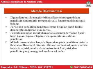 01 Metode Pengumpulan Data - Mata Kuliah Aplikasi Komputer dan Analisis ...