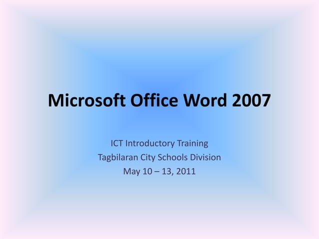 01 microsoft office word 2007 (introduction and parts) | PPTX
