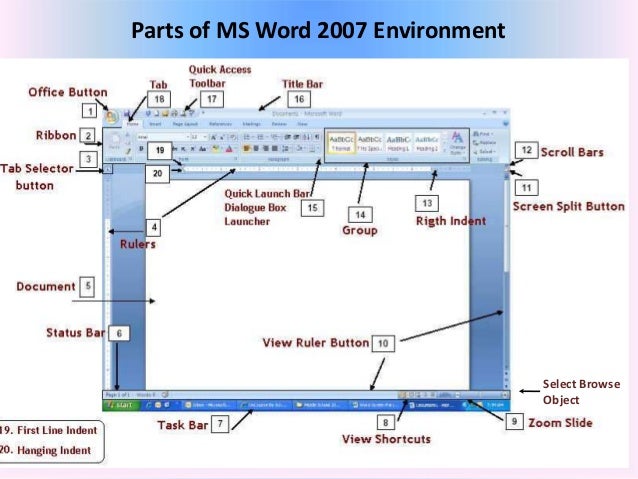 01 Microsoft Office Word 2007  Introduction And Parts