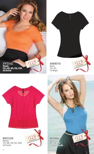 8
BW3342
Blusón
CH, ME, GR, XG, XXG
42 Sorbet
$119
PC2408392
BW3328
Blusón
CH, ME, GR, XG, XXG
28 Fiusha
$119
PC0408330
AW8010
Blusa
CH, XG
10 Negro
$119
PC2408360
AI7056
Blusa
ME, GR, XG
56 Azul Francia
$119
PC1808370
 