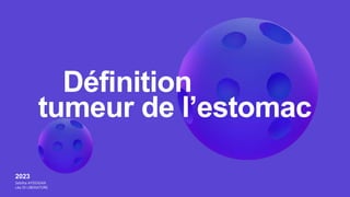 Définition
tumeur de l’estomac
2023
Sebiha AYDOGAN
Léa DI LIBERATORE
 