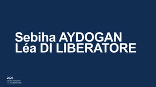 Sebiha AYDOGAN
Léa DI LIBERATORE
2023
Sebiha AYDOGAN
Léa DI LIBERATORE
 