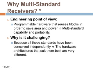  Multi – ModeMulti-mode unit is n accumulation of different standards that operate in many frequency bands it can deliver and to be reconfigured into every imaginable operating mode, in order to comply with the requirements of all existing and even upcoming communication standards.Therefore, the multi-mode terminal is the multiband and multi-standard device.