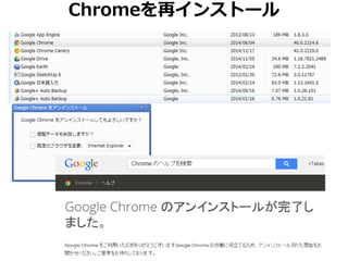 Chromeを再インストール 
 