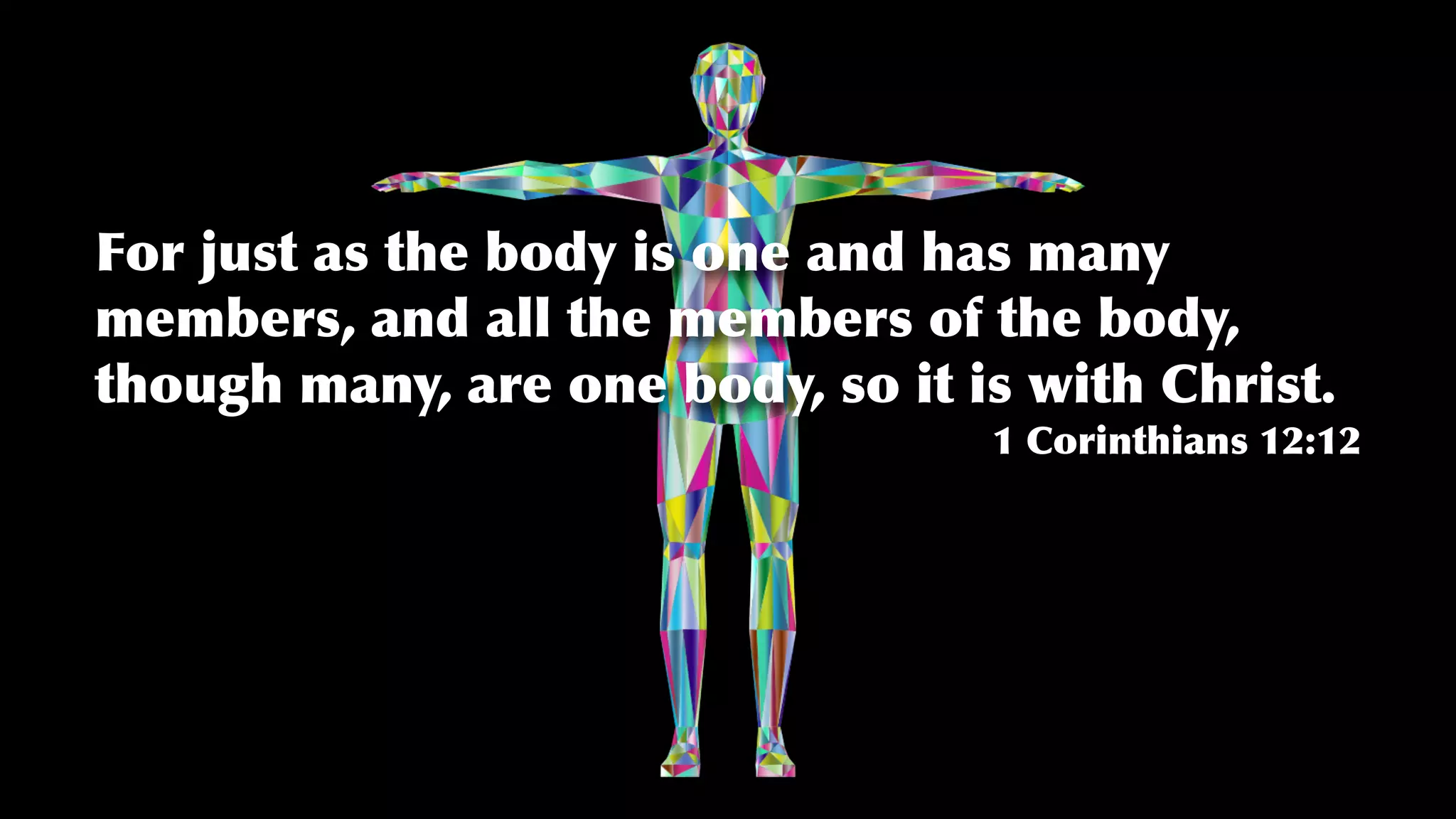 For just as the body is one and has many
members, and all the members of the body,
though many, are one body, so it is with Christ.
1 Corinthians 12:12
 